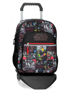 MOCHILA ADAP. 38CM. C/CARRO. STAR WARS GALACTIC TEAM